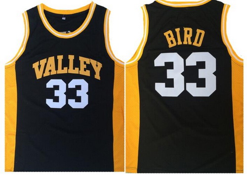 Men's Springs Valley High School #33 Larry Bird Black Soul Swingman Basketball Jersey