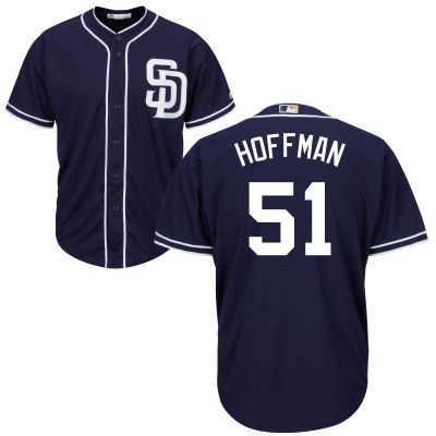 Men's San Diego Padres Throwback Player #51 Trevor Hoffman Home White Cool Base Jersey