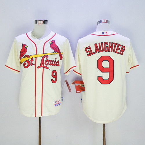 Men's St. Louis Cardinals Retired Player #9 Roger Maris Cream Cool Base Baseball Jersey