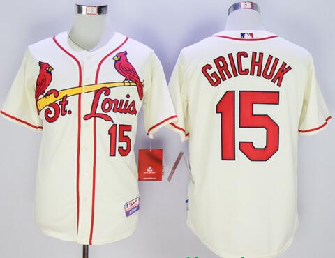 Men's St. Louis Cardinals Retired Player #15 Randal Grichuk Cream Stitched Baseball Jersey