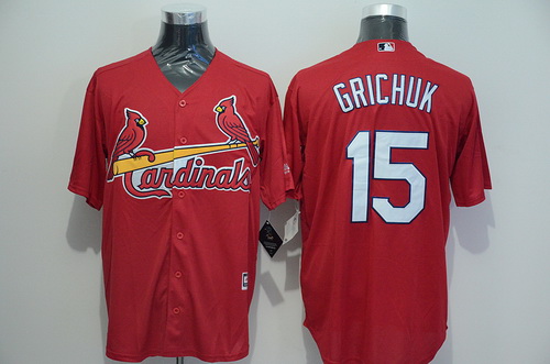 Men's St. Louis Cardinals Retired Player #15 Randal Grichuk Red 2015 MLB Cool Base Jersey