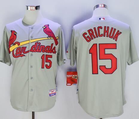 Men's St. Louis Cardinals Retired Player #15 Randal Grichuk Gray Road Stitched Baseball Jersey
