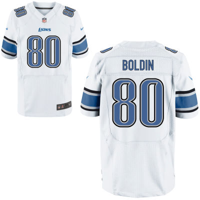 Men's Detroit Lions #80 Anquan Boldin White Road Nike Elite Jersey