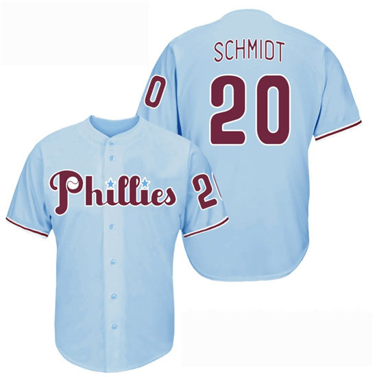 Men's Philadelphia Phillies #20 Mike Schmidt Blue Stitched MLB 1980 Majestic Cool Base Cooperstown Collection Jersey