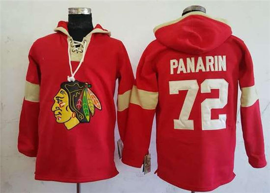 Men's Chicago Blackhawks #72 Artemi Panarin All Red Stitched NHL Old Time Hockey Hoodie