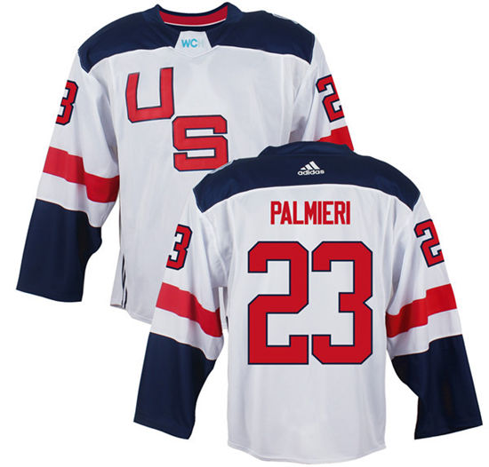 Men's US Hockey #23 Kyle Palmieri White adidas 2016 World Cup of Hockey  Game Jersey