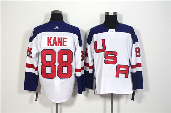 Men's US Hockey #88 Patrick Kane White adidas 2016 World Cup of Hockey Game Jersey