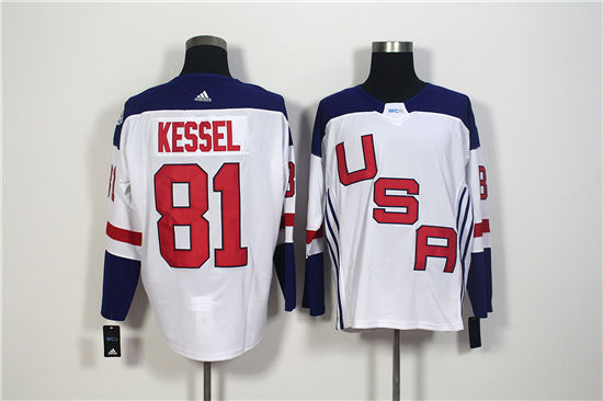Men's US Hockey #81 Phil Kessel White adidas 2016 World Cup of Hockey Game Jersey