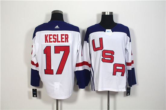 Men's US Hockey #17 Ryan Kesler White adidas 2016 World Cup of Hockey Game Jersey