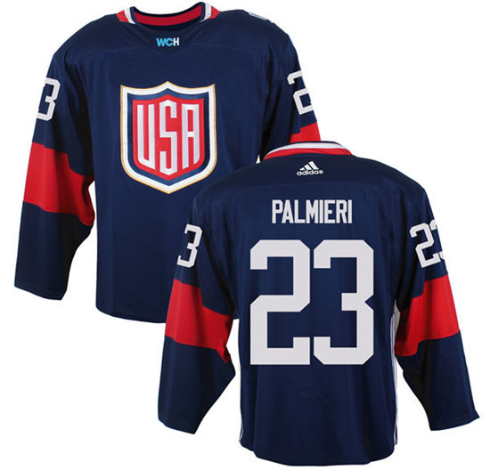 Men's US Hockey #23 Kyle Palmieri Navy Blue adidas 2016 World Cup of Hockey  Game Jersey