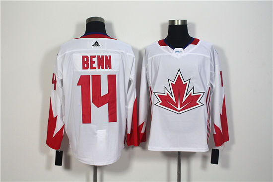 Men's Canada Hockey #14 Jamie Benn White adidas 2016 World Cup of Hockey  Premier Game Jersey