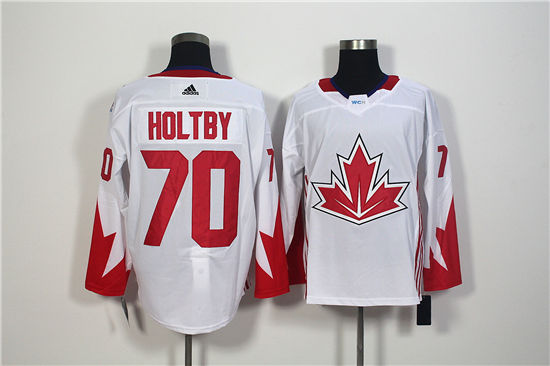 Men's Canada Hockey #70 Braden Holtby White adidas 2016 World Cup of Hockey  Premier Game Jersey