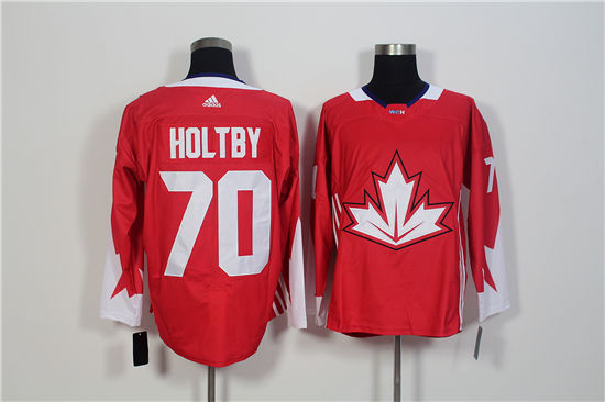 Men's Team Canada #70 Braden Holtby Red 2016 World Cup Of Hockey Stitched Adidas WCH Game Jersey