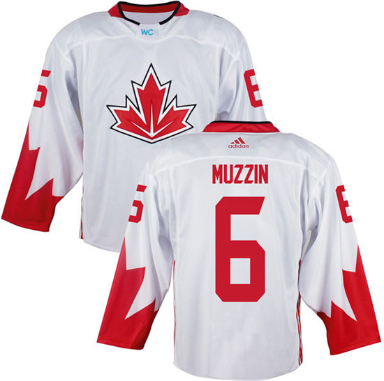Men's Canada Hockey #6 Jake Muzzin White adidas 2016 World Cup of Hockey  Premier Game Jersey