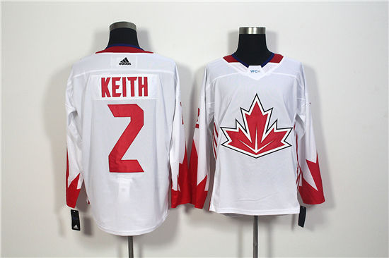 Men's Canada Hockey #2 Duncan Keith White adidas 2016 World Cup of Hockey  Premier Game Jersey