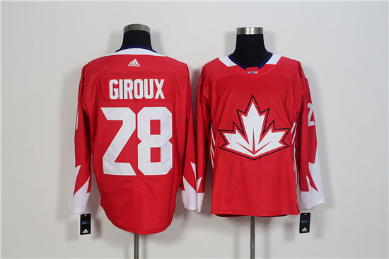 Men's Canada Hockey #28 Claude Giroux Red adidas 2016 World Cup of Hockey  Premier Game Jersey