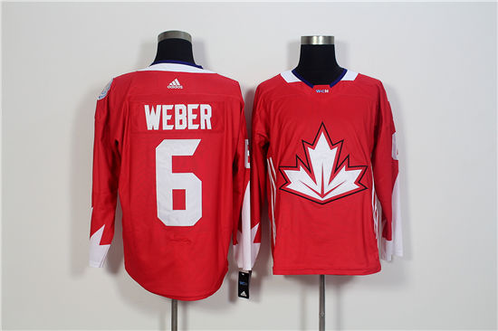 Men's Canada Hockey #6 Shea Weber Red adidas 2016 World Cup of Hockey  Premier Game Jersey