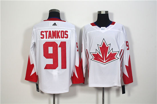 Men's Canada Hockey #91 Steven Stamkos White adidas 2016 World Cup of Hockey  Premier Game Jersey