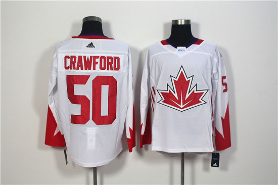 Men's Canada Hockey #50 Corey Crawford White adidas 2016 World Cup of Hockey  Premier Game Jersey