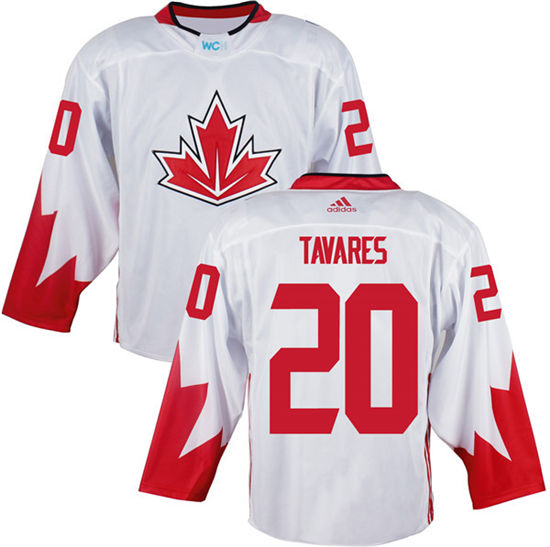Men's Canada Hockey #20 John Tavares White adidas 2016 World Cup of Hockey  Premier Game Jersey