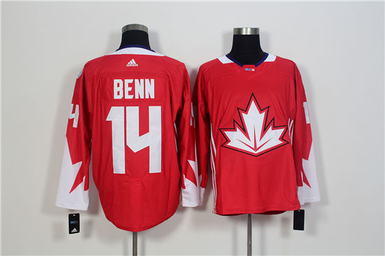 Men's Canada Hockey #14 Jamie Benn Red adidas 2016 World Cup of Hockey  Premier Game Jersey