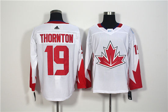 Men's Team Canada #19 Joe Thornton White 2016 World Cup Of Hockey Stitched Adidas WCH Game Jersey