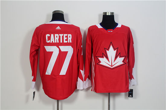 Men's Canada Hockey #77 Jeff Carter Red adidas 2016 World Cup of Hockey  Premier Game Jersey