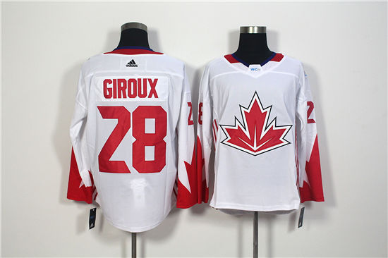 Men's Canada Hockey #28 Claude Giroux White adidas 2016 World Cup of Hockey  Premier Game Jersey