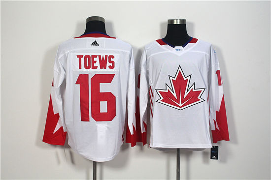 Men's Canada Hockey #16 Jonathan Toews White adidas 2016 World Cup of Hockey  Premier Game Jersey