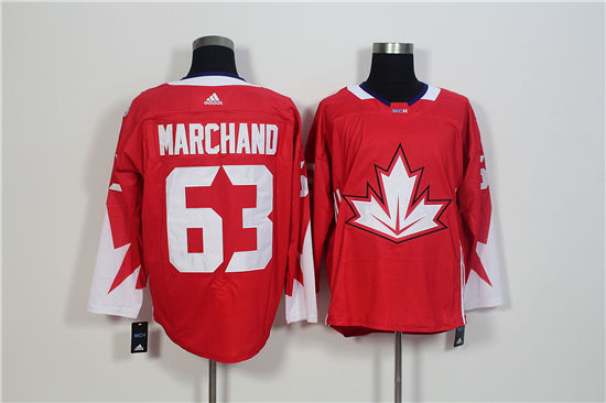 Men's Team Canada #63 Brad Marchand Red 2016 World Cup Of Hockey Stitched Adidas WCH Game Jersey