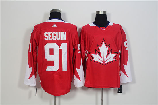 Men's Canada Hockey #91 Tyler Seguin Red adidas 2016 World Cup of Hockey  Premier Game Jersey