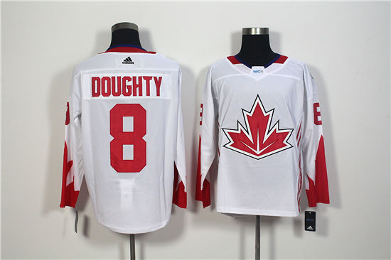 Men's Team Canada #8 Drew Doughty White 2016 World Cup Of Hockey Stitched Adidas WCH Game Jersey