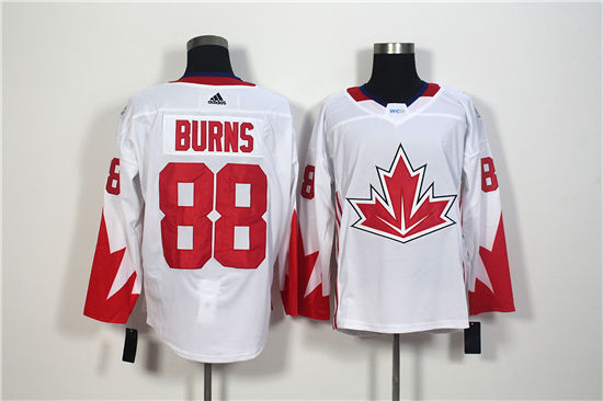 Men's Team Canada #88 Brent Burns White 2016 World Cup Of Hockey Stitched Adidas WCH Game Jersey