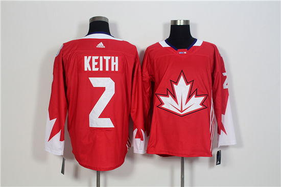 Men's Canada Hockey #2 Duncan Keith Red adidas 2016 World Cup of Hockey  Premier Game Jersey