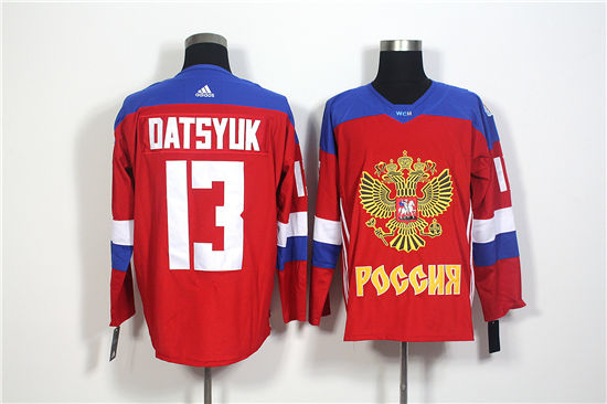 Men's Team Russia #13 Pavel Datsyuk Red 2016 World Cup Of Hockey Stitched Adidas WCH Game Jersey