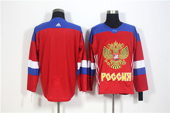 Men's Team Russia Blank Red 2016 World Cup Of Hockey Stitched Adidas WCH Game Jersey