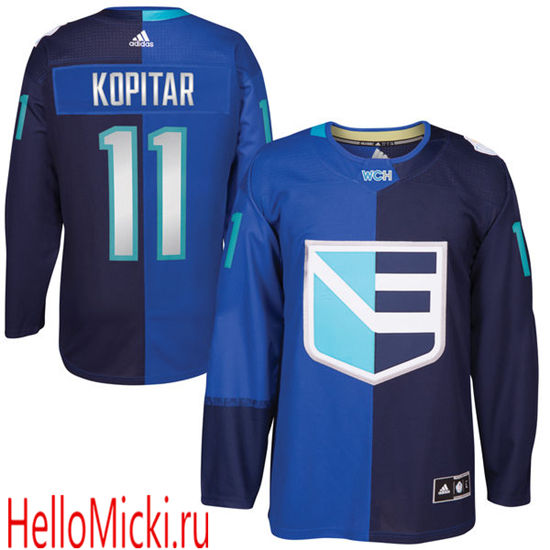 Men's Europe Hockey #11 Anze Kopitar adidas Royal World Cup of Hockey 2016 Premier Player Jersey