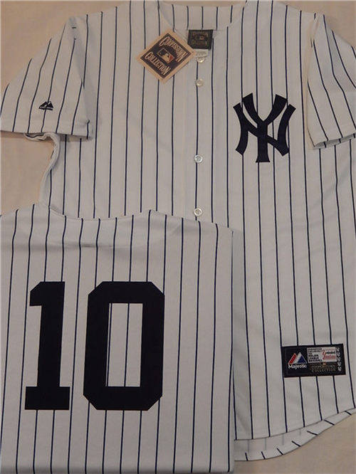 Men's New York Yankees #10 Phil Rizzuto White Cooperstown Collection Throwback Jersey