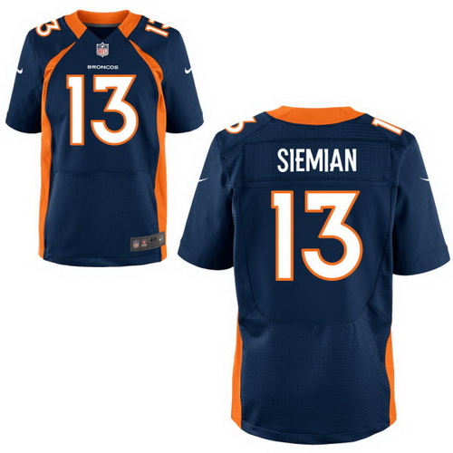 Men's Denver Broncos #13 Trevor Siemian Navy Blue Alternate Stitched NFL Nike Elite Jersey
