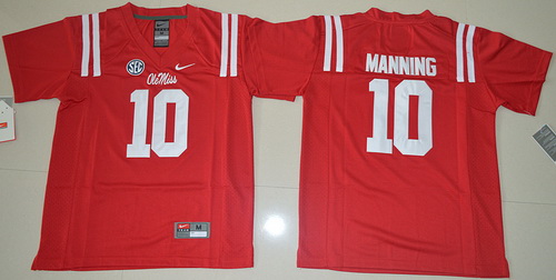 Youth Ole Miss Rebels #10 Eli Manning Red College Football Nike Jersey