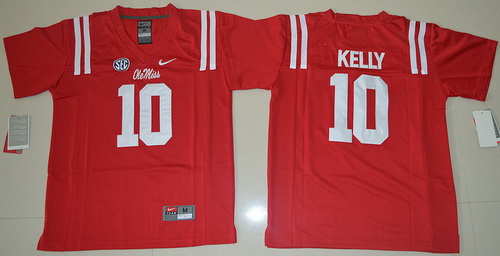 Youth Ole Miss Rebels #10 Chad Kelly Red College Football Nike Jersey