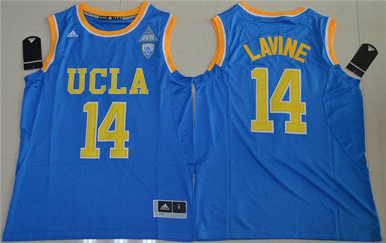 Mens UCLA Bruins #14 Zach LaVine Adidas Royal College Basketball Jersey