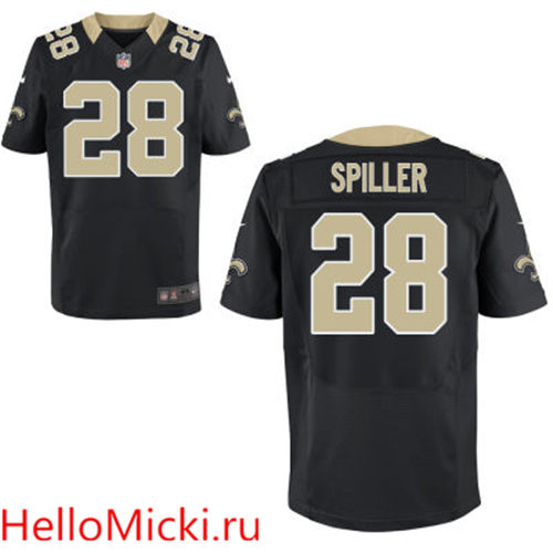 Men's NEW ORLEANS SAINTS #28 CJ Spiller Nike Black Elite Football Jersey