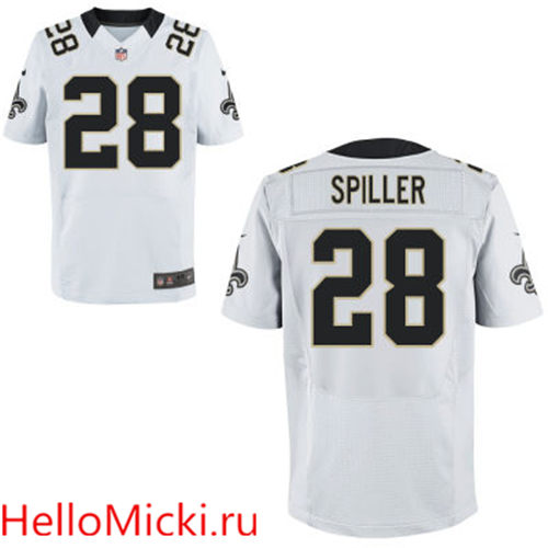 Men's NEW ORLEANS SAINTS #28 CJ Spiller Nike White Elite Football Jersey