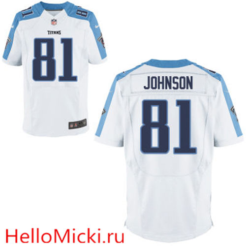 Men's Tennessee Titans #81 Andre Johnson White Road Nike Elite Stitched NFL Jersey