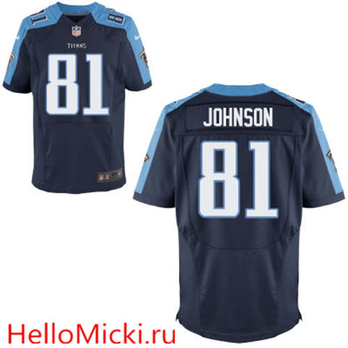 Men's Tennessee Titans #81 Andre Johnson Navy Blue Alternate Nike Elite Stitched NFL Jersey