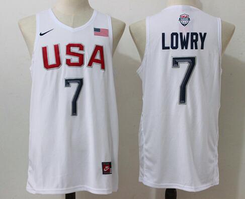 2016 Olympics Team USA Men's #7 Kyle Lowry White Revolution 30 Swingman Basketball Jersey