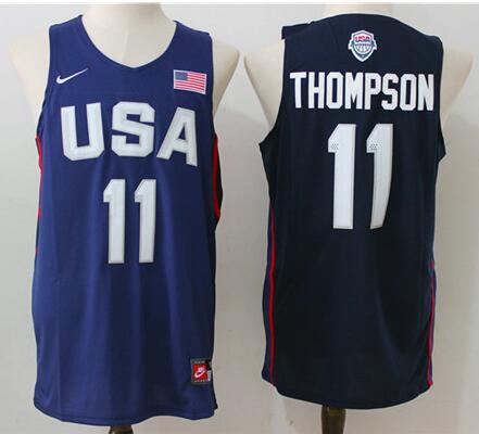 2016 Olympics Team USA Men's #11 Klay Thompson Navy Blue Revolution 30 Swingman Basketball Jersey