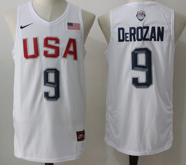 2016 Olympics Team USA Men's #9 DeMar DeRozan White Stitched NBA Nike Swingman Jersey