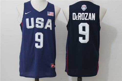 2016 Olympics Team USA Men's #9 DeMar DeRozan Navy Blue Stitched NBA Nike Swingman Jersey